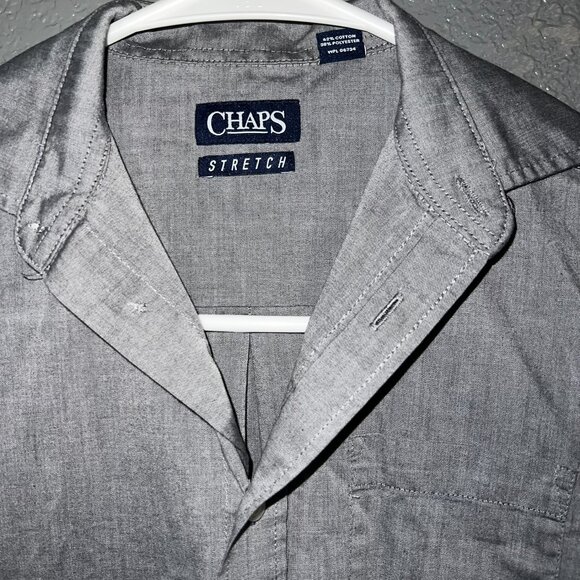 Chaps Boys Stretch Button-Up Shirt Gray Long Sleeve Small – Classic Dressy - Picture 5 of 6